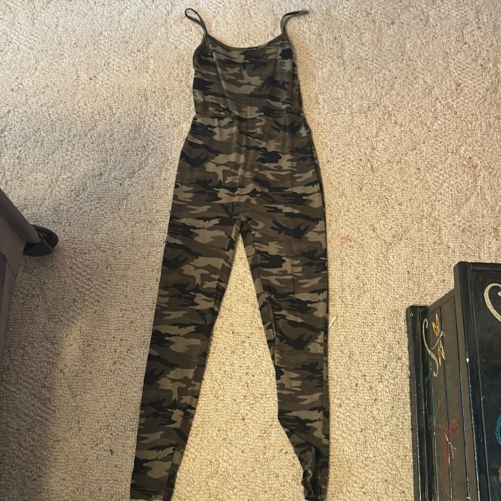 SHEIN camouflage one piece jumpsuit